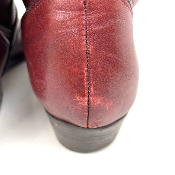 Etienne Aigner Women’s Tall Leather Burgundy Riding Boots Size 9M Made in Brazil - Picture 9 of 11